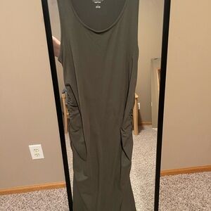 Olive Green Sleeveless Dress- Maternity
